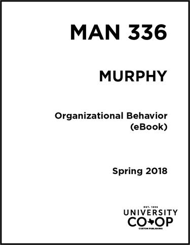 MAN 336 (20181) Organizational Behavior